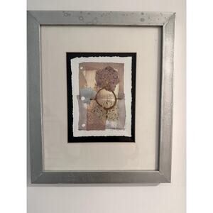 PG Gravele Signed, Dated, and Framed Abstract Mixed Media Art ,"Flute"